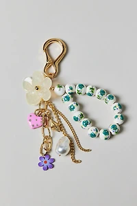 Painted Floral Charms Keychain
