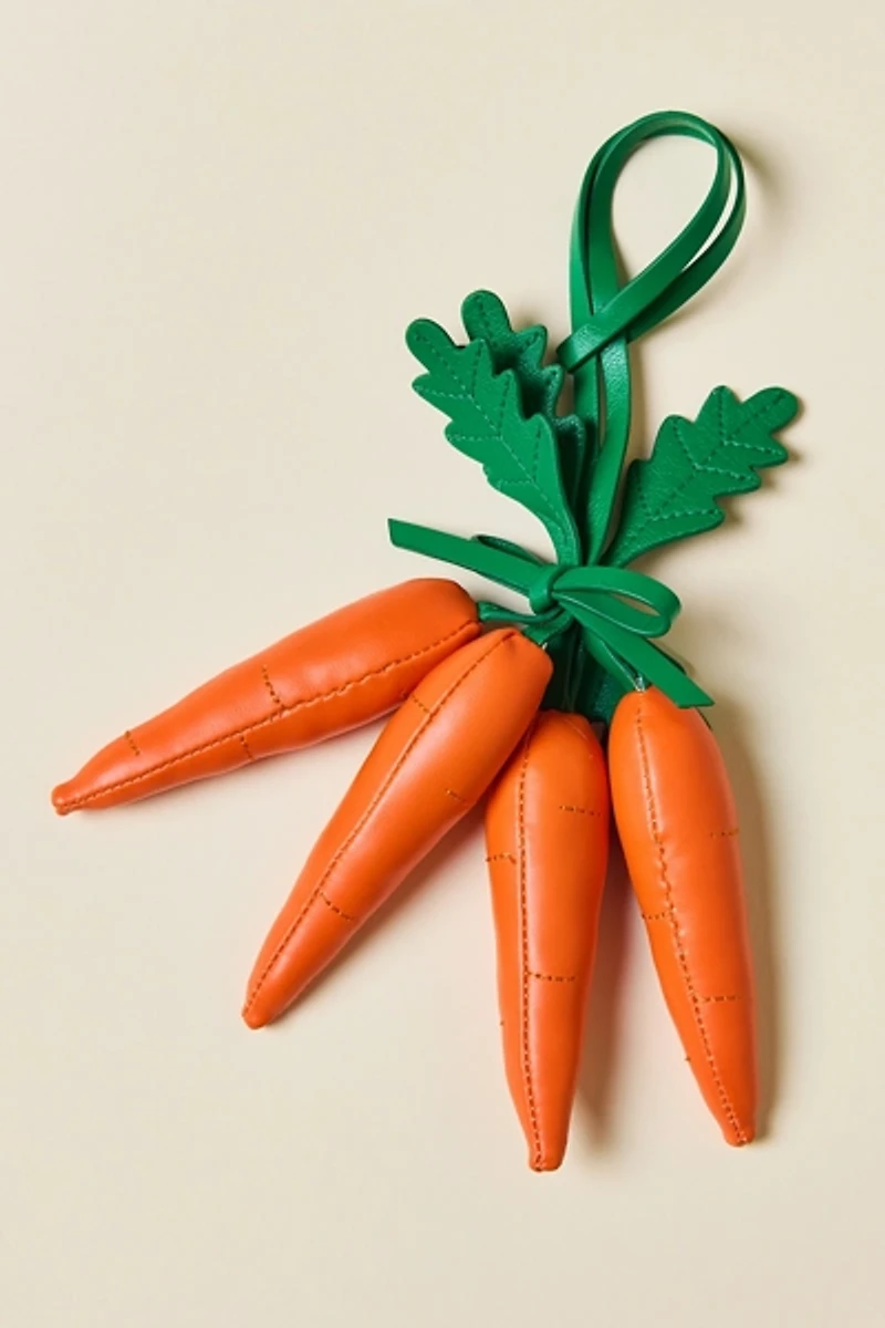 Faux Leather Carrot Bag Charm