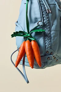 Faux Leather Carrot Bag Charm