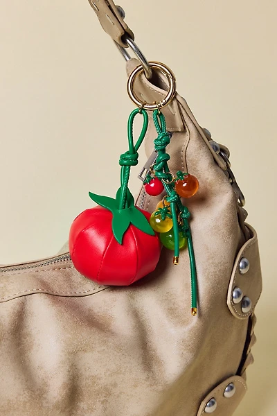 Faux Leather Tomato Keychain