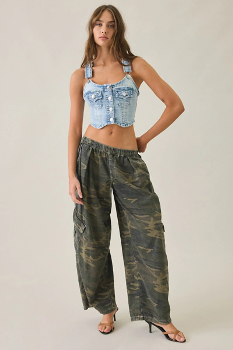 True Religion Overall Denim Corset Top