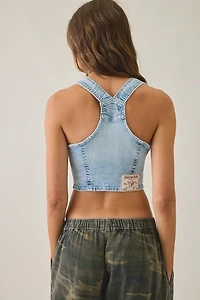True Religion Overall Denim Corset Top