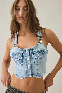 True Religion Overall Denim Corset Top