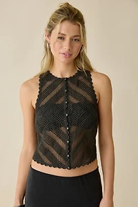 Kimchi Blue Gigi Sheer Crochet Vest Top