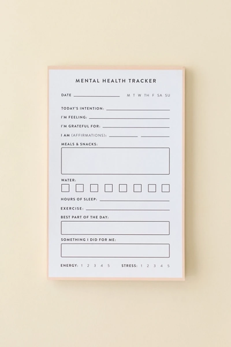 Joy Paper Co. Mental Health Tracker Notepad