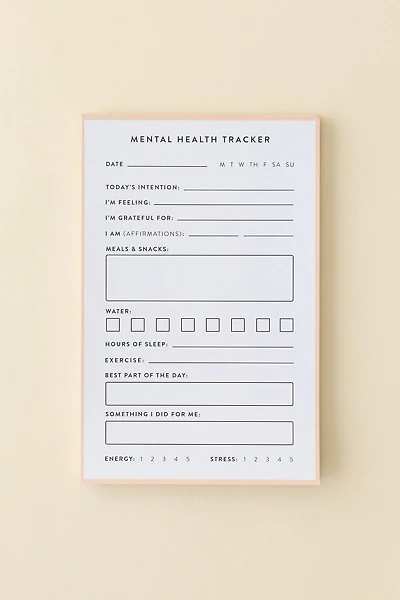 Joy Paper Co. Mental Health Tracker Notepad