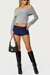 Edikted Harrison Pinstripe Micro Shorts