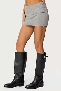 Edikted Gino Fold Over Knit Mini Skirt