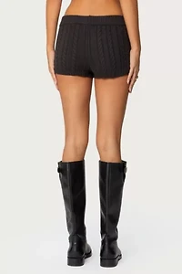 Edikted Avey Cable Knit Shorts