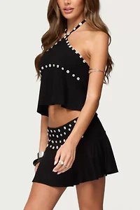 Edikted Kayce Button Mini Skirt