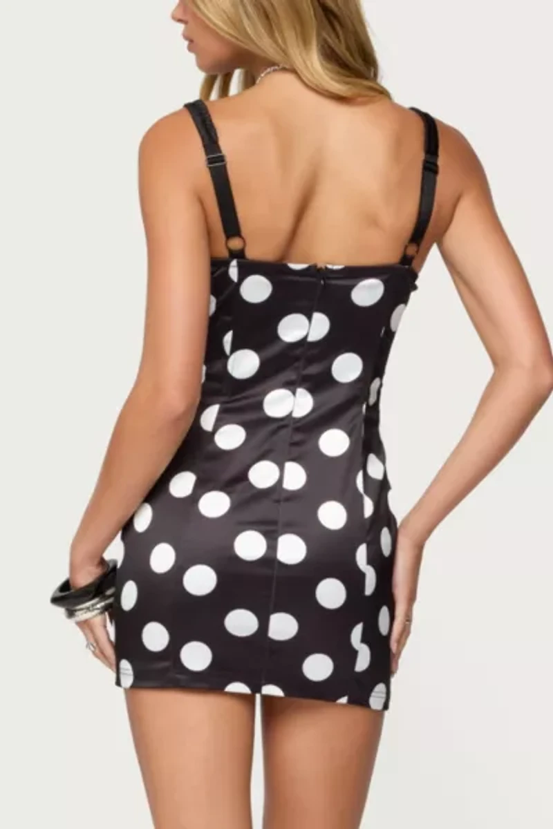 Edikted Polka Dot Satin Effect Mini Dress