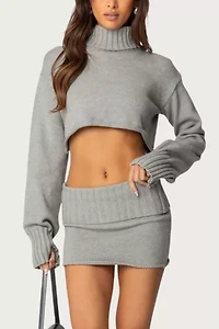 Edikted Gino Cropped Turtle Neck Sweater