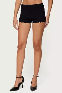 Edikted Maizy Scalloped Knit Micro Shorts