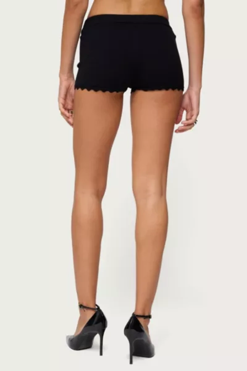 Edikted Maizy Scalloped Knit Micro Shorts