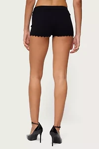 Edikted Maizy Scalloped Knit Micro Shorts
