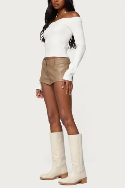 Edikted Leatrice Off Shoulder Knit Top