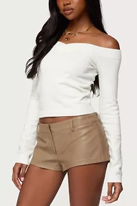 Edikted Leatrice Off Shoulder Knit Top