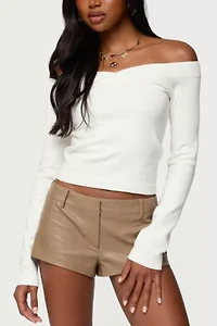 Edikted Leatrice Off Shoulder Knit Top