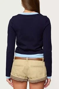 Edikted Marthie Layered Knit V Neck Top