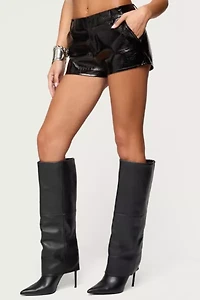 Edikted Matilde Faux Crocodile Leather Shorts