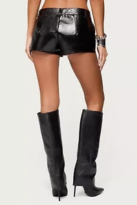 Edikted Matilde Faux Crocodile Leather Shorts