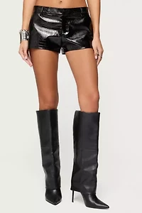 Edikted Matilde Faux Crocodile Leather Shorts