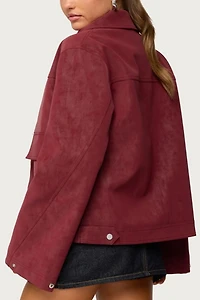 Edikted Annabelle Oversized Faux Suede Jacket