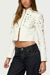 Edikted Elira Iridescent Fitted Jacket