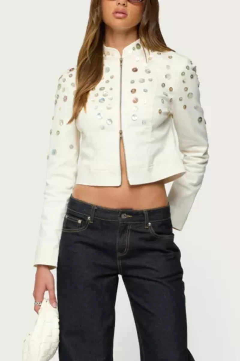 Edikted Elira Iridescent Fitted Jacket