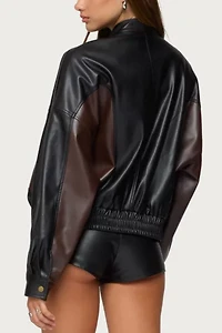 Edikted Lavena Contrast Faux Leather Jacket
