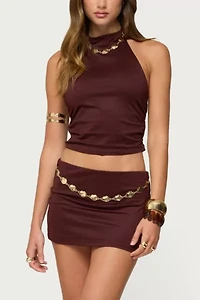 Edikted Briar Chain Belt Mini Skirt