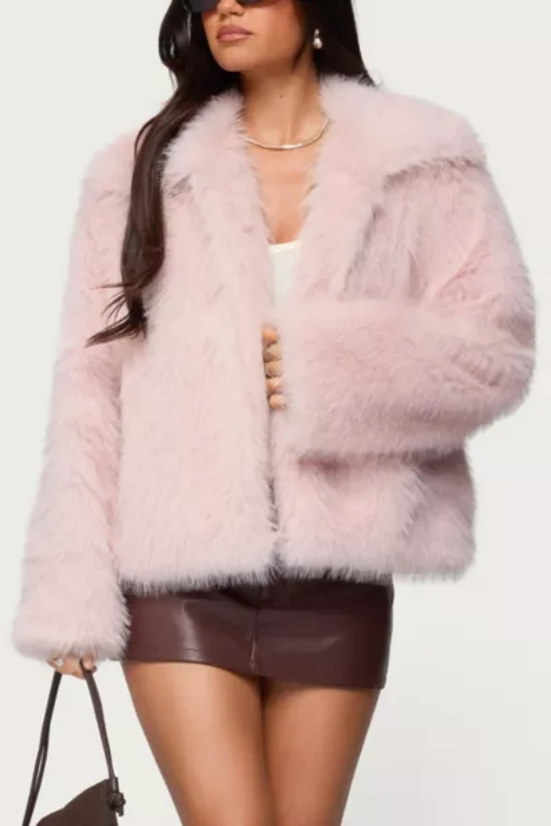 Edikted Noelle Oversized Faux Fur Jacket