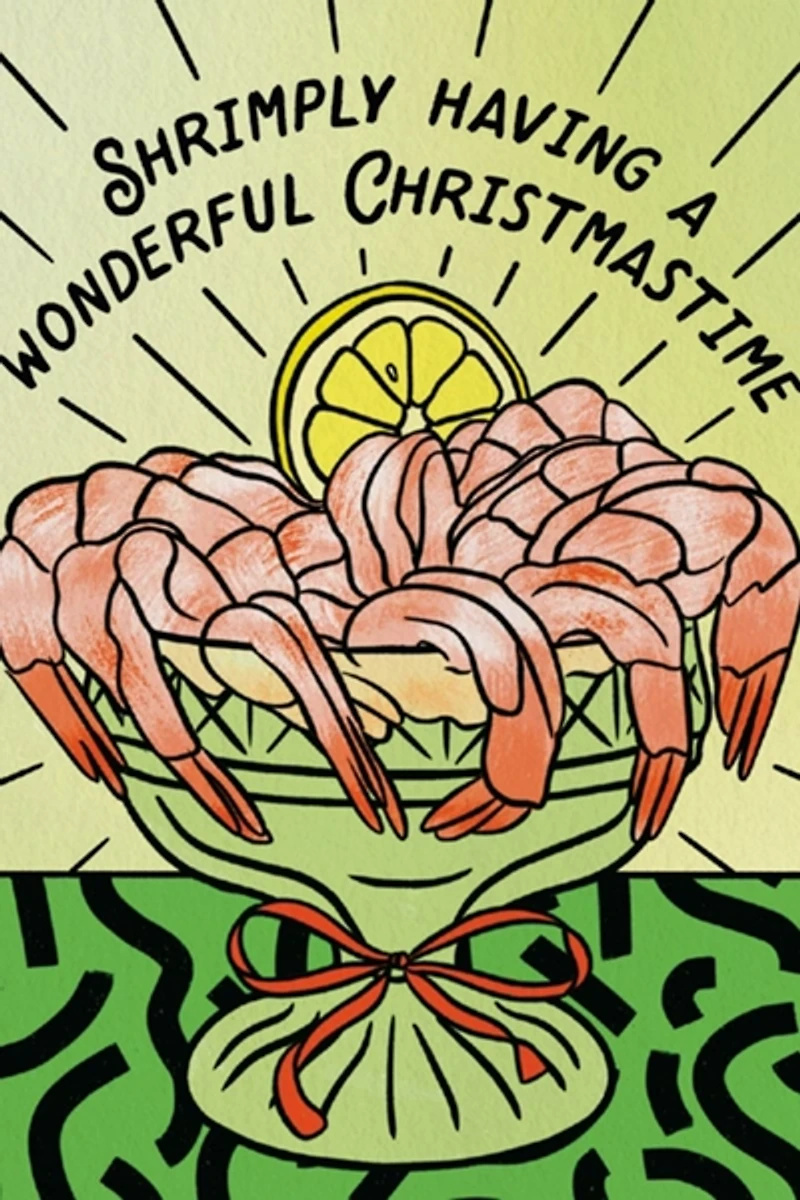 Boss Dotty Shrimp Cocktail Holiday Card