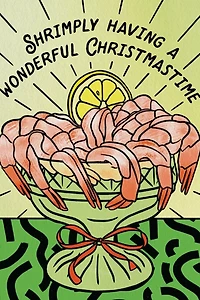 Boss Dotty Shrimp Cocktail Holiday Card