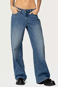 Edikted Nyc Washed Low Rise Jeans
