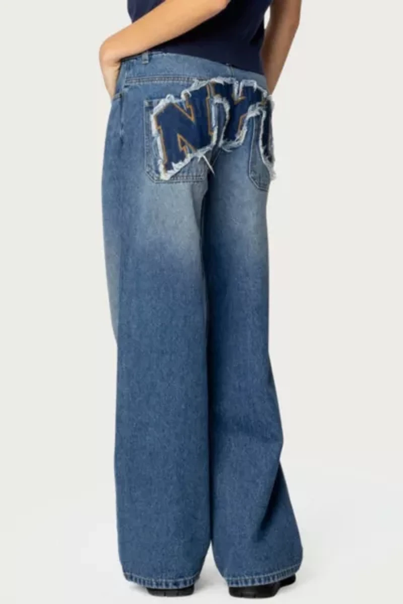 Edikted Nyc Washed Low Rise Jeans