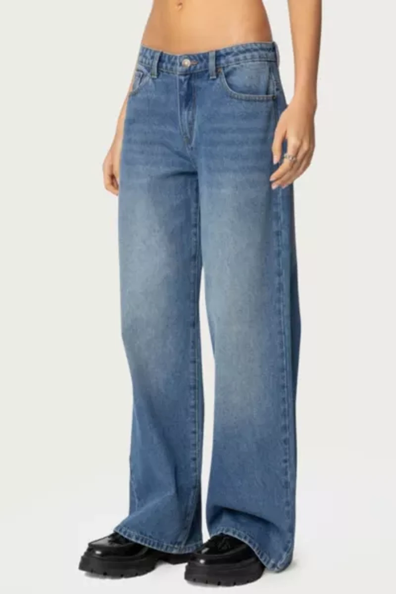 Edikted Nyc Washed Low Rise Jeans
