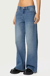 Edikted Nyc Washed Low Rise Jeans
