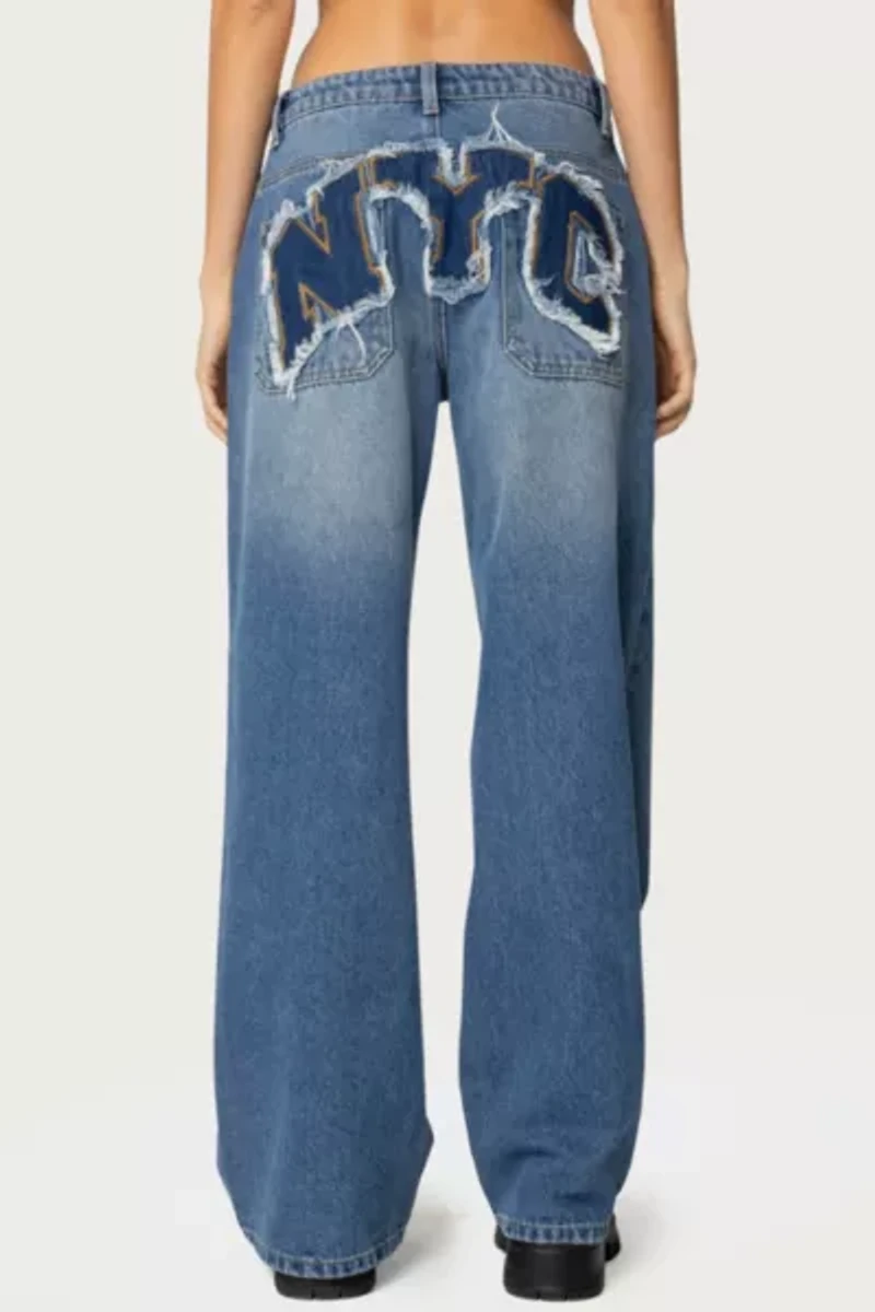 Edikted Nyc Washed Low Rise Jeans