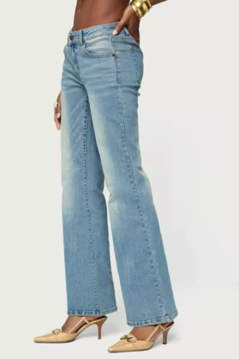 Edikted Jenni Washed Low Rise Flared Jeans
