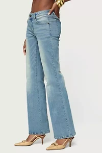 Edikted Jenni Washed Low Rise Flared Jeans