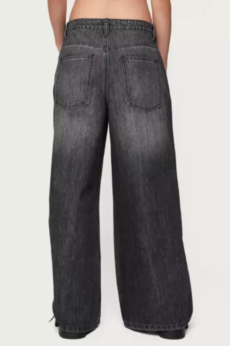 Edikted Skater Girl Washed Low Rise Jeans