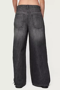 Edikted Skater Girl Washed Low Rise Jeans