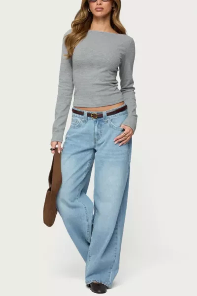 Edikted Rivka Low Rise Straight Leg Jeans
