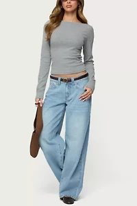 Edikted Rivka Low Rise Straight Leg Jeans