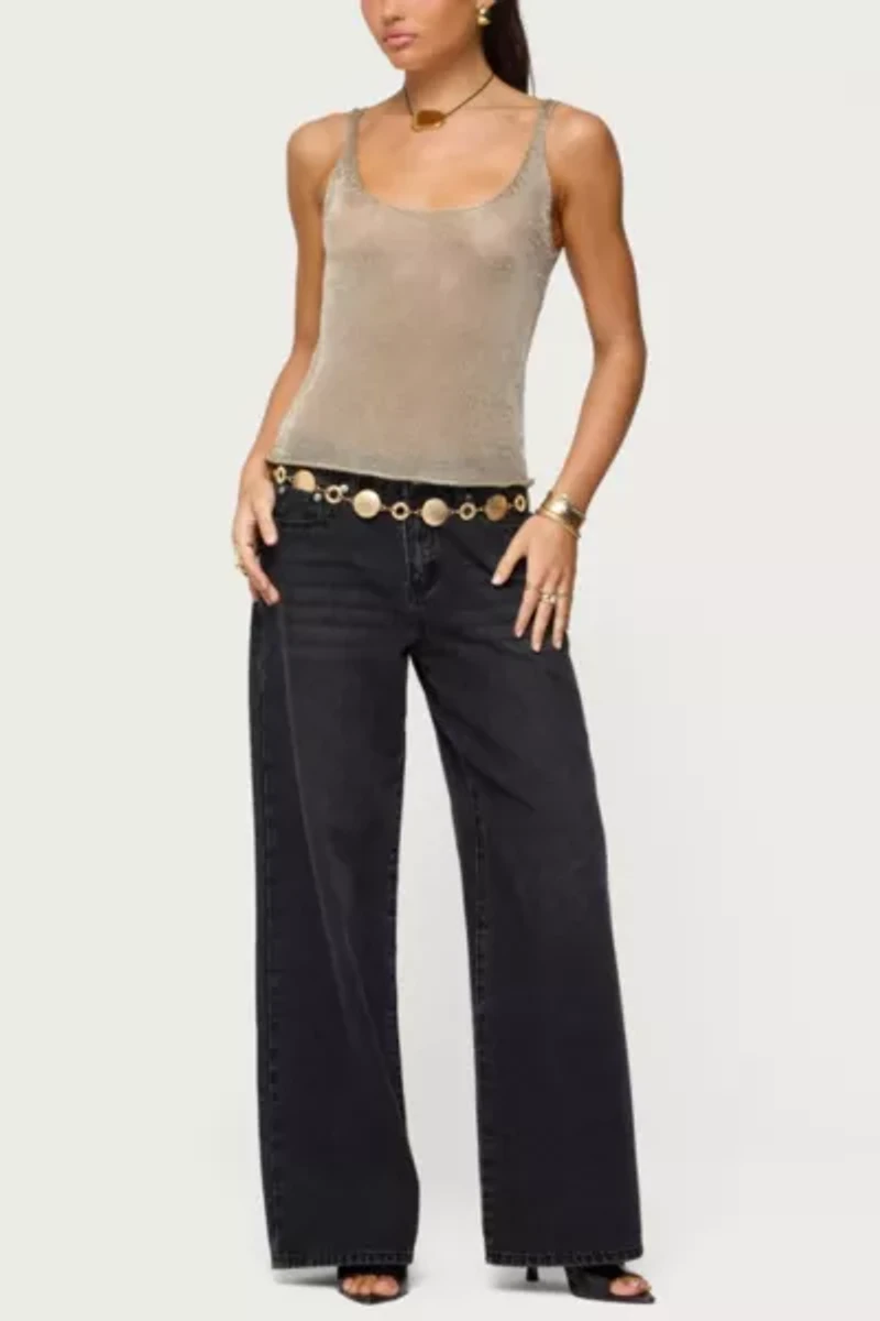 Edikted Ery Wide Leg Mid Rise Jeans