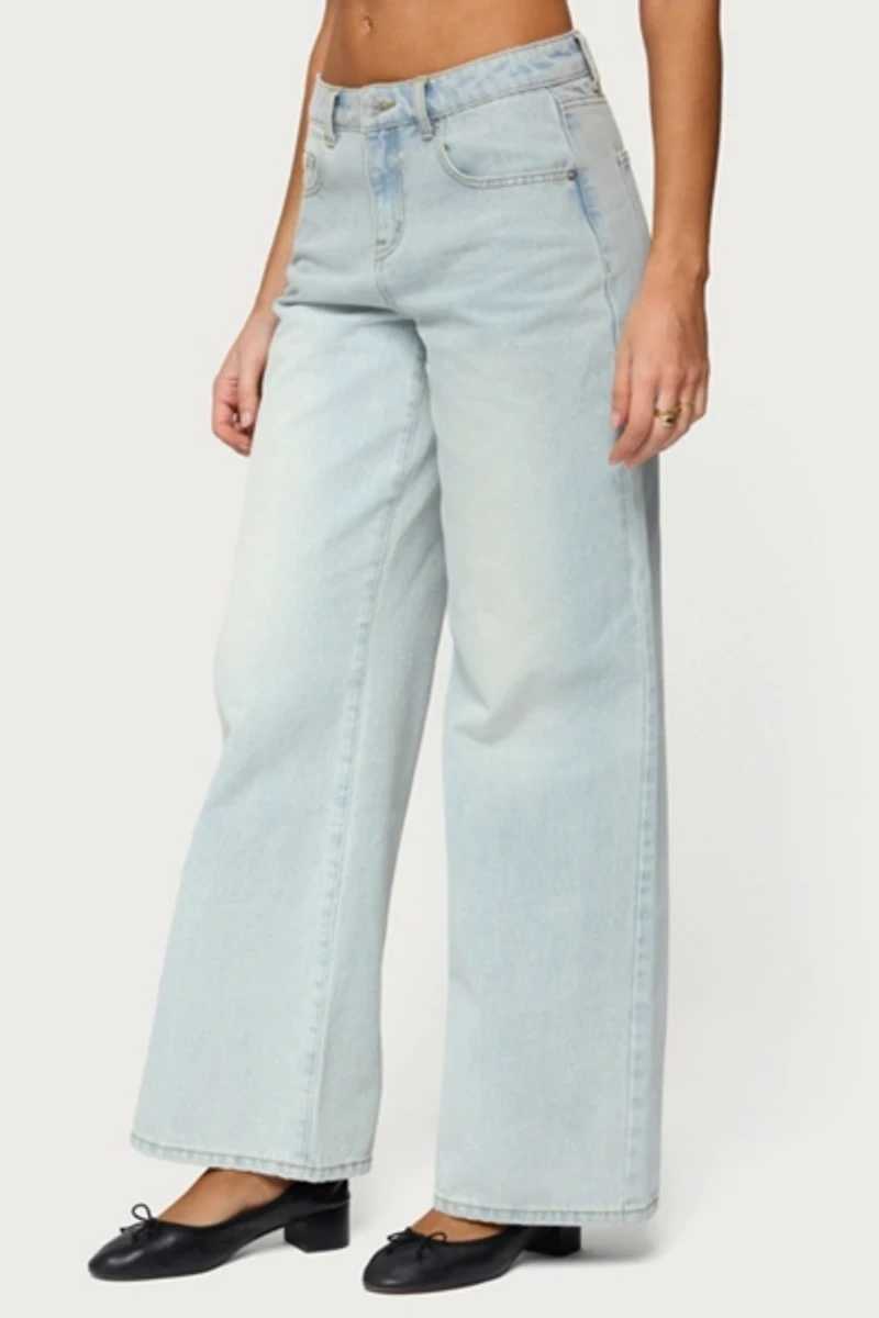 Edikted Ery Wide Leg Mid Rise Jean