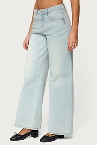 Edikted Ery Wide Leg Mid Rise Jean