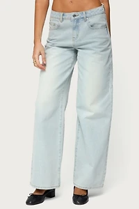 Edikted Ery Wide Leg Mid Rise Jean