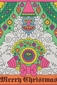 Red Cap Abominable Snowman Holiday Card